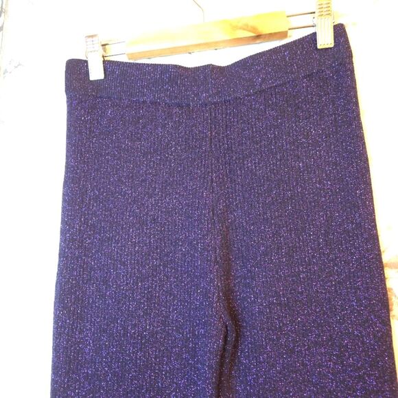 JOOSTRICOT Sparkly Metallic Thread Knit Flare Hippie/70's Pants Feminine Size S - Picture 11 of 15
